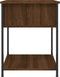 vidaXL - Nachtkastje - 44x45x58 - cm - bewerkt - hout - bruin - eikenkleur