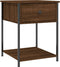 vidaXL - Nachtkastje - 44x45x58 - cm - bewerkt - hout - bruin - eikenkleur