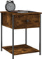 vidaXL - Nachtkastje - 44x45x58 - cm - bewerkt - hout - gerookt - eikenkleurig