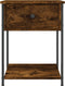 vidaXL - Nachtkastje - 44x45x58 - cm - bewerkt - hout - gerookt - eikenkleurig