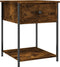 vidaXL - Nachtkastje - 44x45x58 - cm - bewerkt - hout - gerookt - eikenkleurig