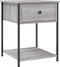 vidaXL - Nachtkastje - 44x45x58 - cm - bewerkt - hout - grijs - sonoma - eikenkleurig