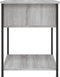 vidaXL - Nachtkastje - 44x45x58 - cm - bewerkt - hout - grijs - sonoma - eikenkleurig
