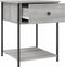 vidaXL - Nachtkastje - 44x45x58 - cm - bewerkt - hout - grijs - sonoma - eikenkleurig