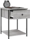vidaXL - Nachtkastje - 44x45x58 - cm - bewerkt - hout - grijs - sonoma - eikenkleurig