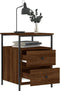 vidaXL - Nachtkastje - 44x45x60 - cm - bewerkt - hout - bruin - eikenkleur