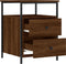 vidaXL - Nachtkastje - 44x45x60 - cm - bewerkt - hout - bruin - eikenkleur