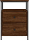 vidaXL - Nachtkastje - 44x45x60 - cm - bewerkt - hout - bruin - eikenkleur
