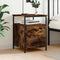vidaXL - Nachtkastje - 44x45x60 - cm - bewerkt - hout - gerookt - eikenkleurig
