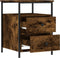 vidaXL - Nachtkastje - 44x45x60 - cm - bewerkt - hout - gerookt - eikenkleurig
