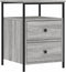 vidaXL - Nachtkastje - 44x45x60 - cm - bewerkt - hout - grijs - sonoma - eikenkleurig