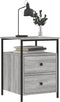 vidaXL - Nachtkastje - 44x45x60 - cm - bewerkt - hout - grijs - sonoma - eikenkleurig
