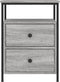 vidaXL - Nachtkastje - 44x45x60 - cm - bewerkt - hout - grijs - sonoma - eikenkleurig