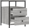 vidaXL - Nachtkastje - 44x45x60 - cm - bewerkt - hout - grijs - sonoma - eikenkleurig