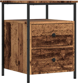 vidaXL - Nachtkastje - 44x45x60 - cm - bewerkt - hout - oud - houtkleurig