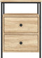 vidaXL - Nachtkastje - 44x45x60 - cm - bewerkt - hout - sonoma - eikenkleurig