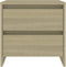vidaXL - Nachtkastje - 45x34,5x44,5 - cm - bewerkt - hout - sonoma - eikenkleurig