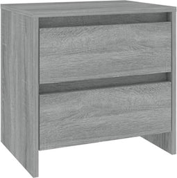 vidaXL - Nachtkastje - 45x34,5x44,5cm - bewerkt - hout - grijs - sonoma - eikenkleur