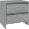 vidaXL - Nachtkastje - 45x34,5x44,5cm - bewerkt - hout - grijs - sonoma - eikenkleur