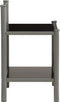 vidaXL - Nachtkastje - 45x34,5x60,5 - cm - metaal - en - glas - grijs - en - zwart
