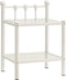 vidaXL - Nachtkastje - 45x34,5x60,5 - cm - metaal - en - glas - wit - en - transparant