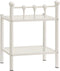 vidaXL - Nachtkastje - 45x34,5x60,5 - cm - metaal - en - glas - wit - en - transparant