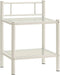 vidaXL - Nachtkastje - 45x34,5x60,5 - cm - metaal - en - glas - wit - en - transparant
