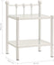vidaXL - Nachtkastje - 45x34,5x60,5 - cm - metaal - en - glas - wit - en - transparant