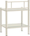 vidaXL - Nachtkastje - 45x34,5x60,5 - cm - metaal - en - glas - wit - en - transparant