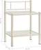 vidaXL - Nachtkastje - 45x34,5x60,5 - cm - metaal - en - glas - wit - en - transparant