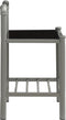 vidaXL - Nachtkastje - 45x34,5x62,5 - cm - metaal - en - glas - grijs - en - zwart
