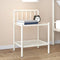 vidaXL - Nachtkastje - 45x34,5x62,5 - cm - metaal - en - glas - wit - en - transparant