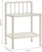 vidaXL - Nachtkastje - 45x34,5x62,5 - cm - metaal - en - glas - wit - en - transparant