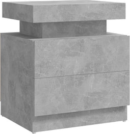 vidaXL - Nachtkastje - 45x35x52 - cm - bewerkt - hout - betongrijs
