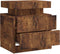 vidaXL - Nachtkastje - 45x35x52 - cm - bewerkt - hout - gerookt - eikenkleurig