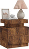 vidaXL - Nachtkastje - 45x35x52 - cm - bewerkt - hout - gerookt - eikenkleurig