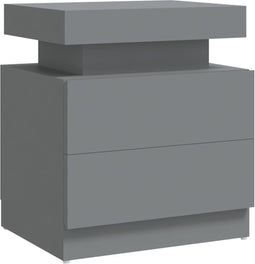 vidaXL - Nachtkastje - 45x35x52 - cm - bewerkt - hout - grijs