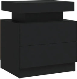 vidaXL - Nachtkastje - 45x35x52 - cm - bewerkt - hout - zwart