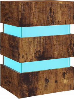 vidaXL - Nachtkastje - 45x35x67 - cm - bewerkt - hout - gerookt - eikenkleurig