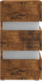 vidaXL - Nachtkastje - 45x35x67 - cm - bewerkt - hout - gerookt - eikenkleurig