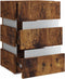 vidaXL - Nachtkastje - 45x35x67 - cm - bewerkt - hout - gerookt - eikenkleurig