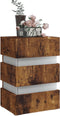 vidaXL - Nachtkastje - 45x35x67 - cm - bewerkt - hout - gerookt - eikenkleurig