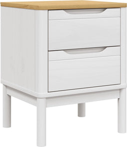 vidaXL - Nachtkastje - 45x39x57 - cm - massief - grenenhout - wit