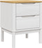 vidaXL - Nachtkastje - 45x39x57 - cm - massief - grenenhout - wit