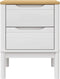 vidaXL - Nachtkastje - 45x39x57 - cm - massief - grenenhout - wit