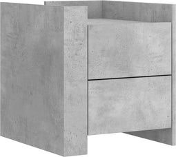vidaXL - Nachtkastje - 45x50x50 - cm - bewerkt - hout - betongrijs