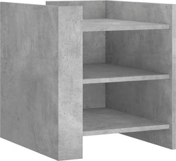 vidaXL - Nachtkastje - 45x50x50 - cm - bewerkt - hout - betongrijs