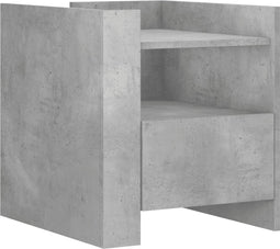 vidaXL - Nachtkastje - 45x50x50 - cm - bewerkt - hout - betongrijs