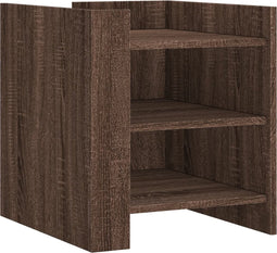 vidaXL - Nachtkastje - 45x50x50 - cm - bewerkt - hout - bruin - eikenkleurig