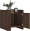 vidaXL - Nachtkastje - 45x50x50 - cm - bewerkt - hout - bruin - eikenkleurig